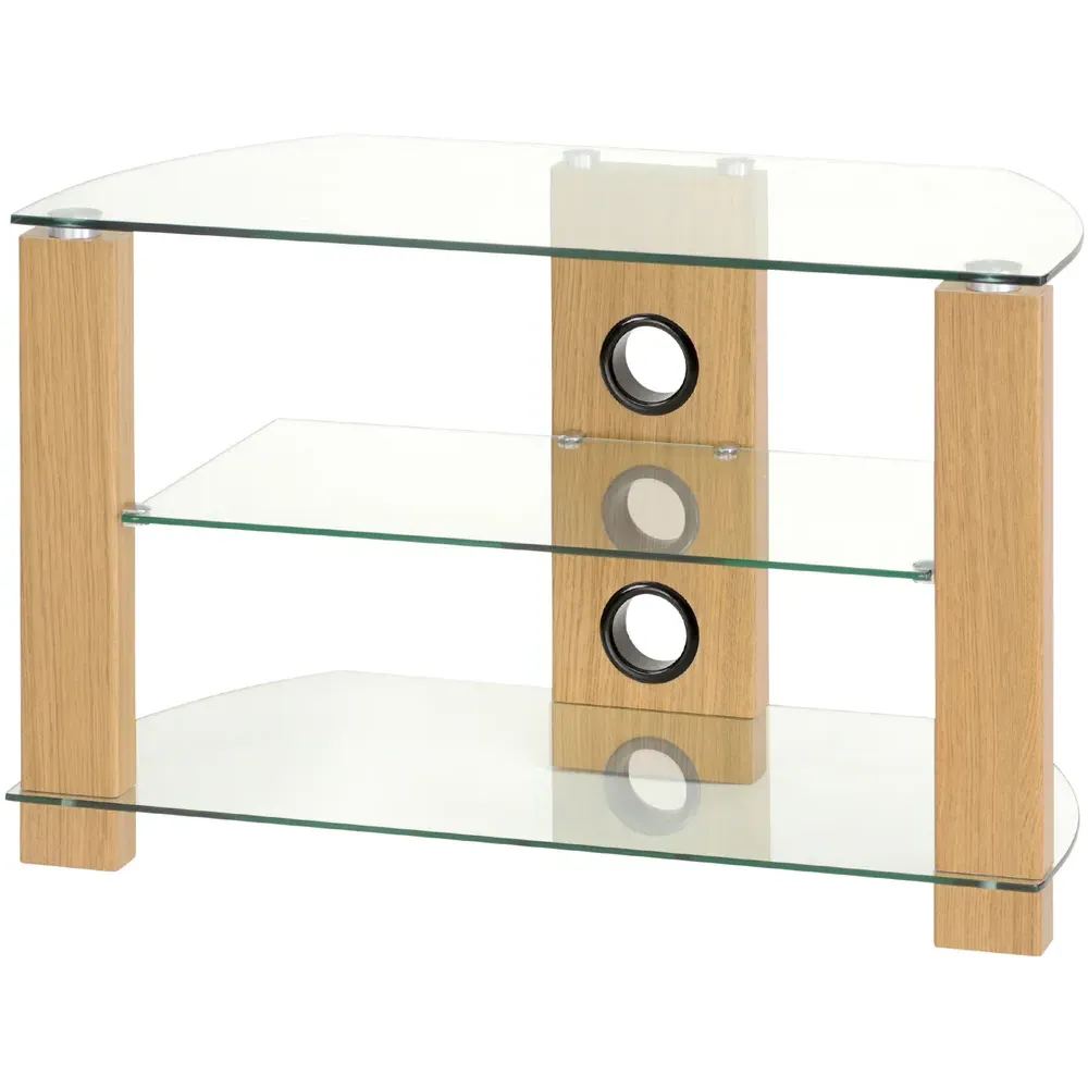 Vision 2 Shelf TV Stand 800mm - Brown, Oak