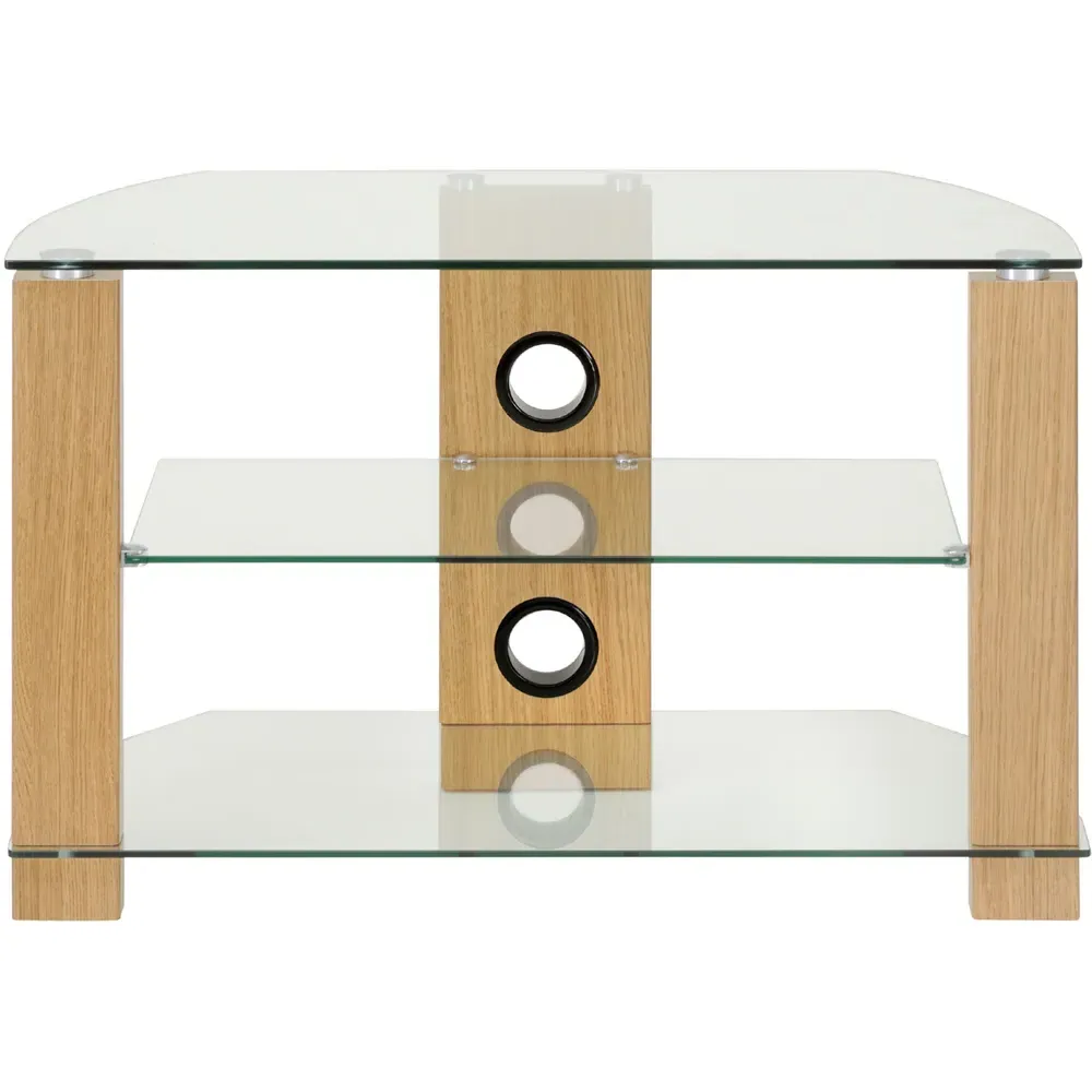 Vision 2 Shelf TV Stand 800mm - Brown, Oak