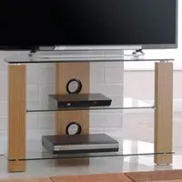 Vision 2 Shelf TV Stand 800mm - Brown, Oak