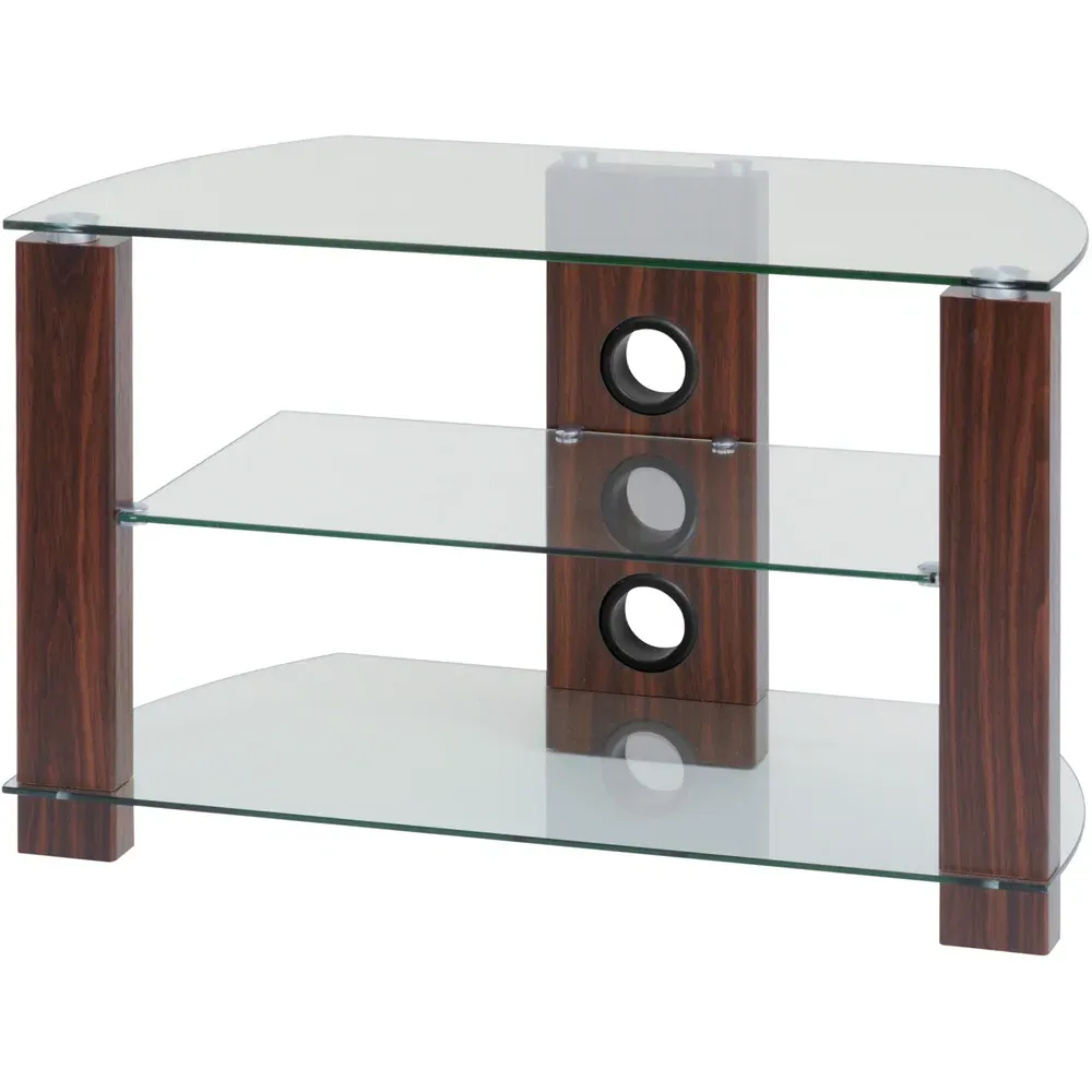 Vision 2 Shelf TV Stand 800mm - Brown, Walnut