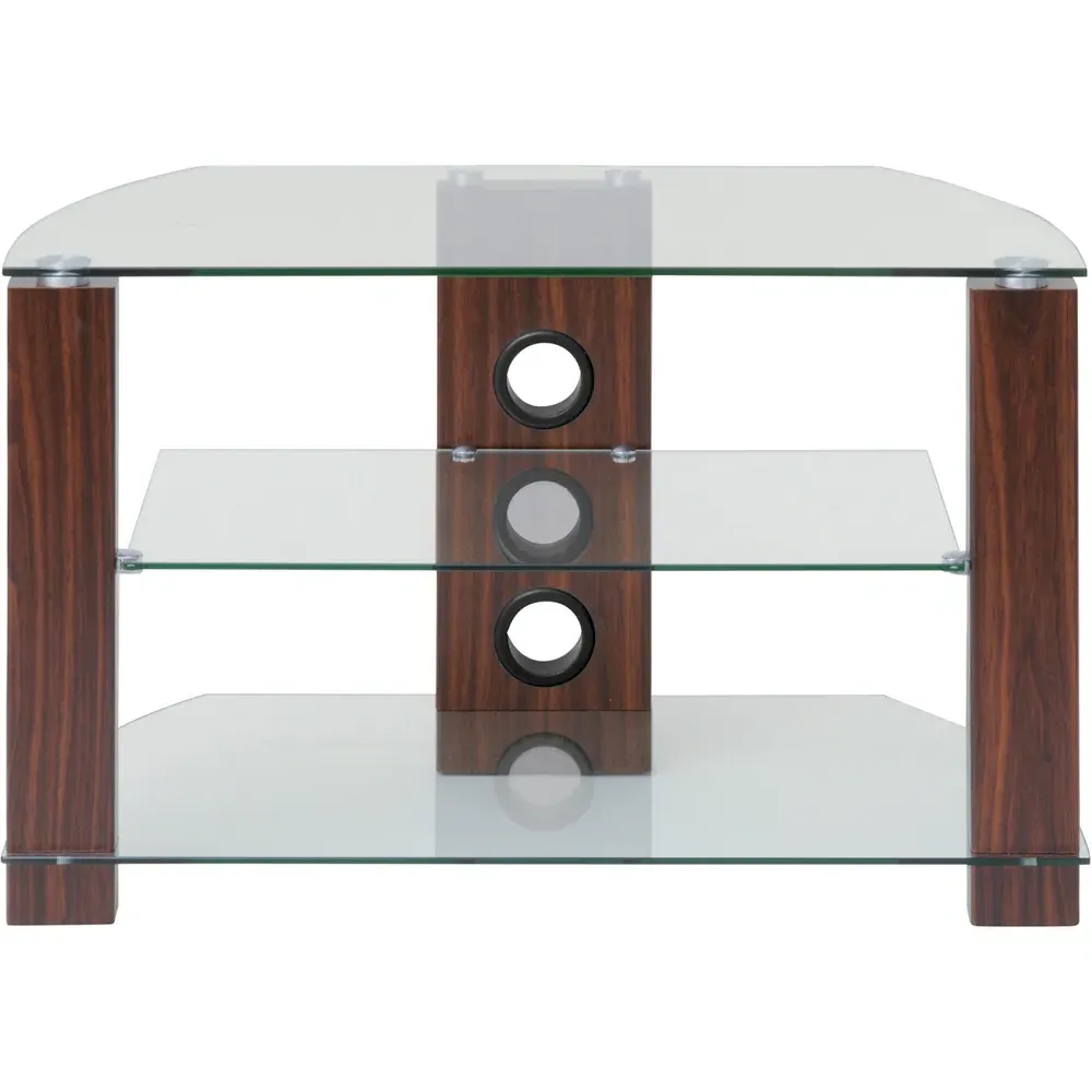 Vision 2 Shelf TV Stand 800mm - Brown, Walnut