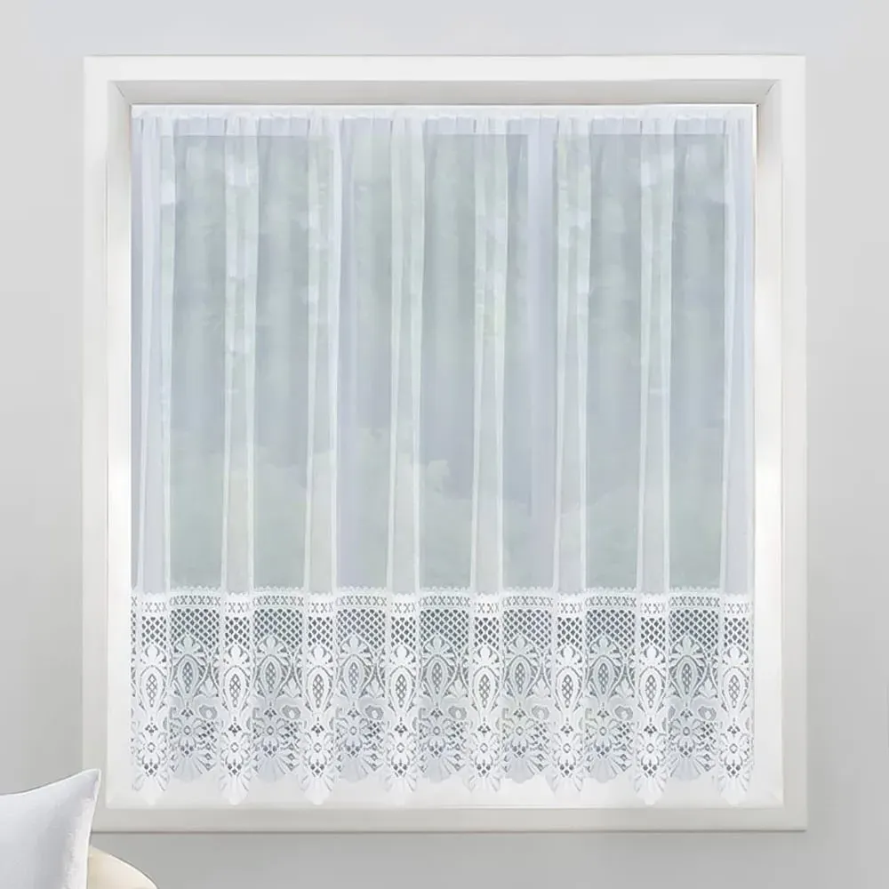 Brazil Pocket Header Net Curtain - White, Polyester image