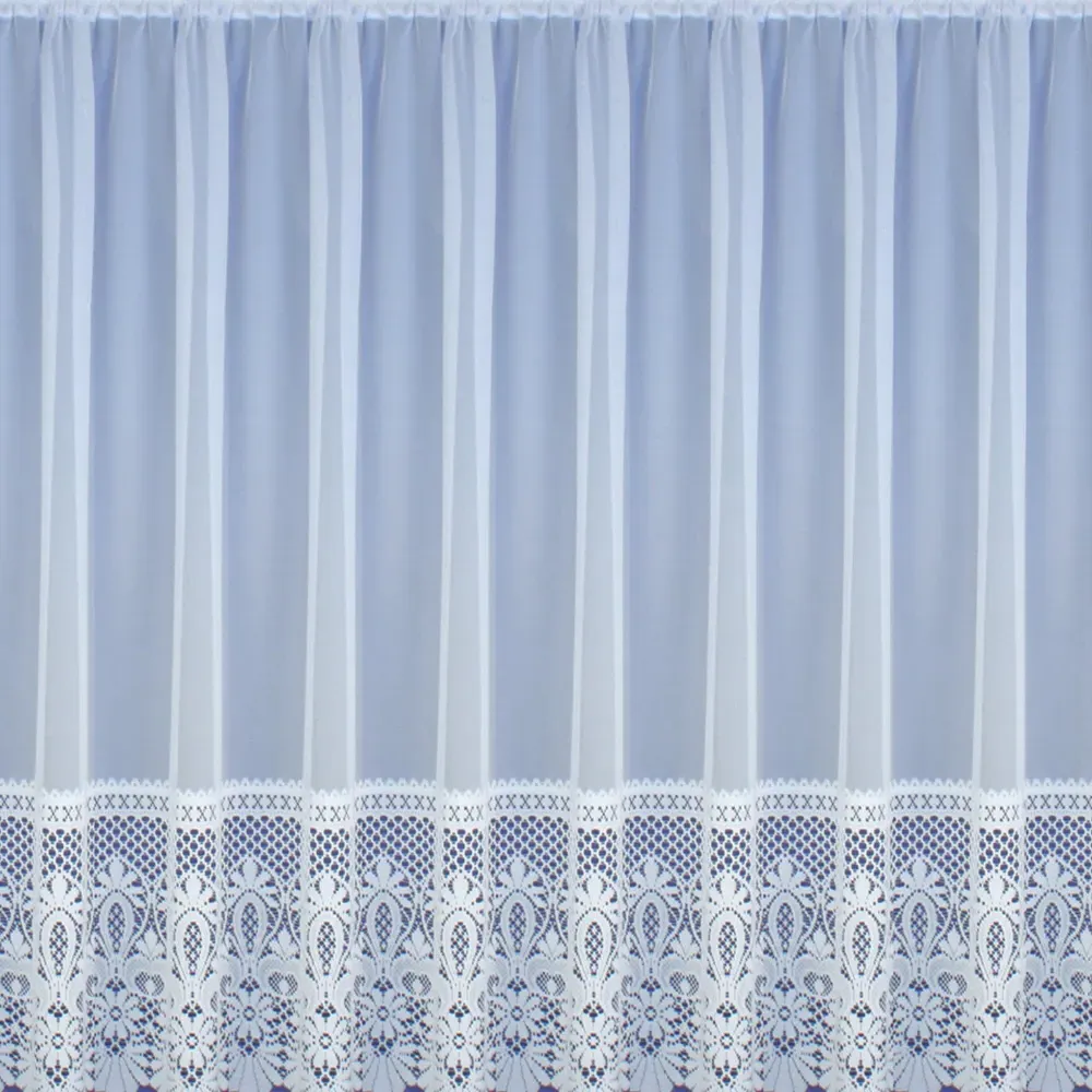Brazil Pocket Header Net Curtain - White, Polyester