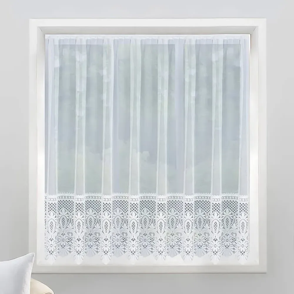 Brazil Pocket Header Net Curtain - White, Polyester