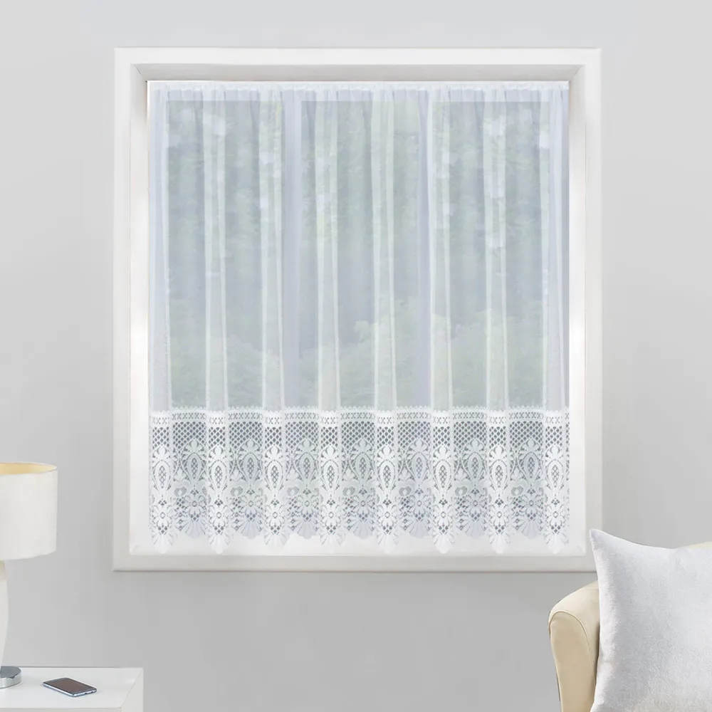 Brazil Pocket Header Net Curtain - White, Polyester