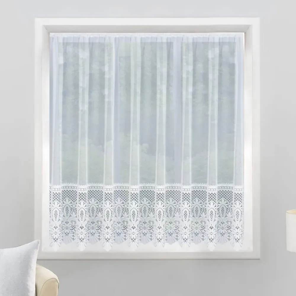 Brazil Pocket Header Net Curtain - White, Polyester