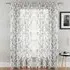 Delila Trail Leaf Print Sheer Voile Panel Curtain - Black