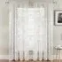 Delila Trail Leaf Print Sheer Voile Panel Curtain - White