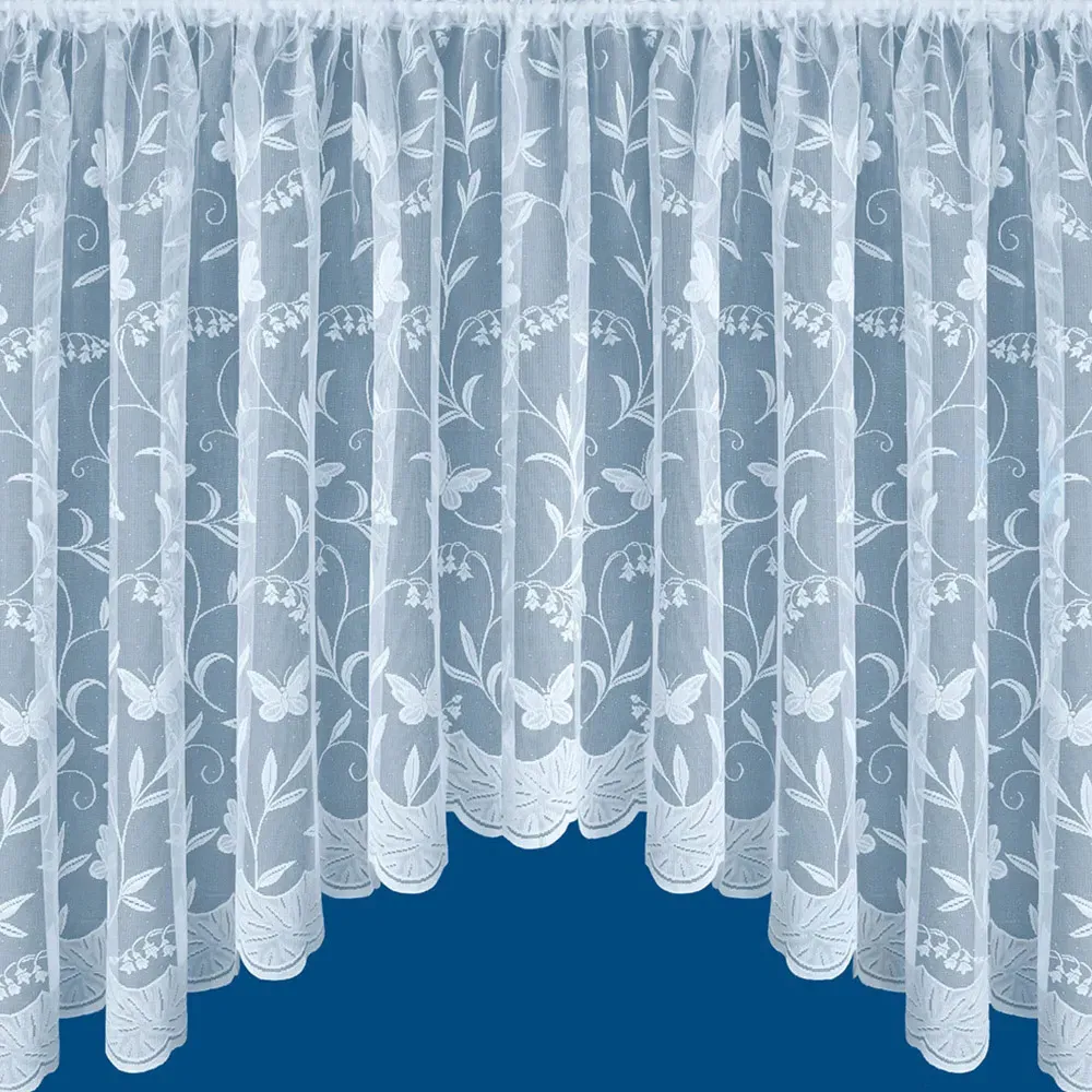 Hawaii Jardiniere Net Curtain with Pocket Header - White