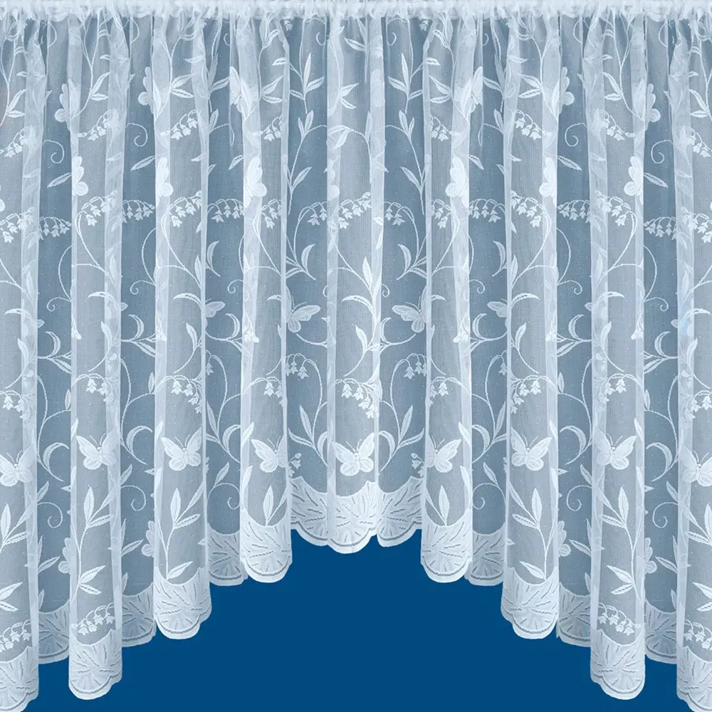 Hawaii Jardiniere Net Curtain with Pocket Header - White