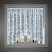 Hawaii Jardiniere Net Curtain with Pocket Header - White