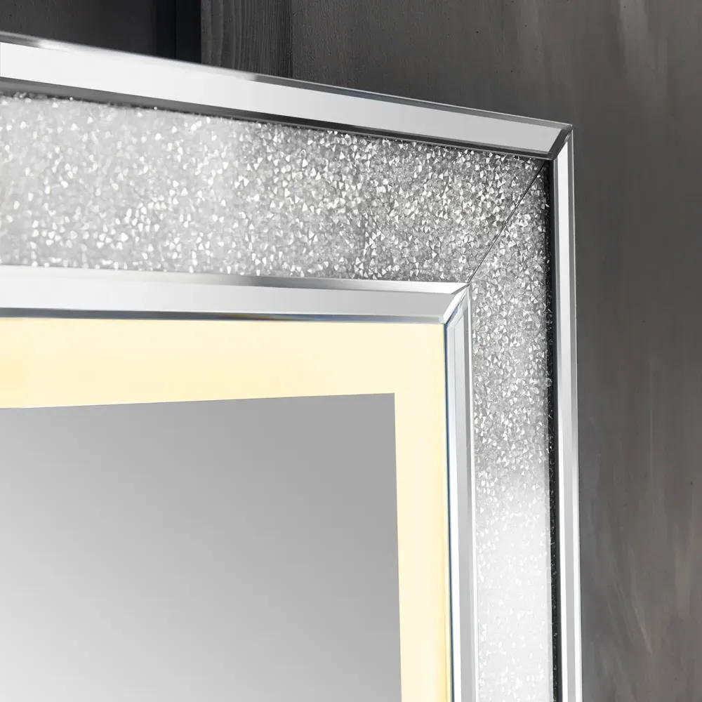 CARME Home Rectangular LED Wall Mirror - Grey