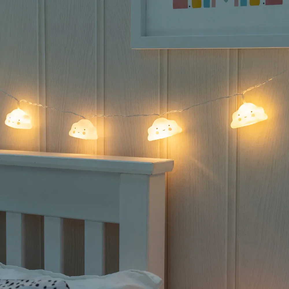 10 LED Cloud Fairy String Lights - Warm White