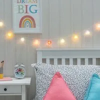 10 LED Cotton Ball String Lights - Multicolour