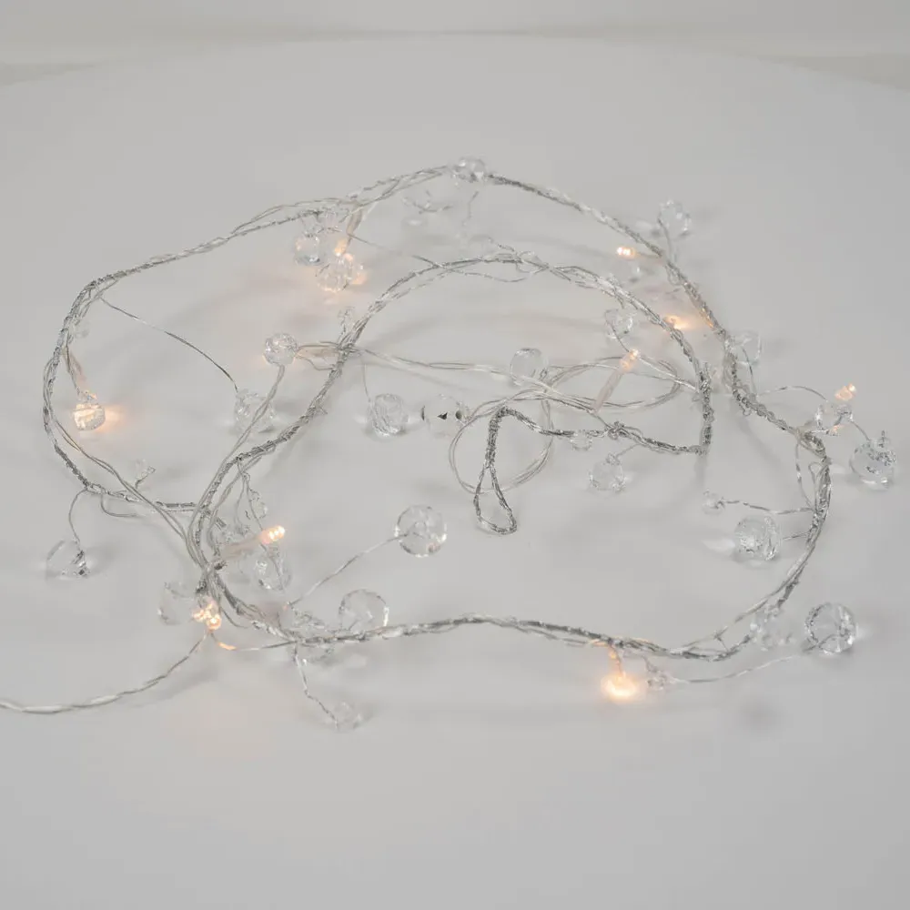 10 LED Diamond String Lights - White, Plastic