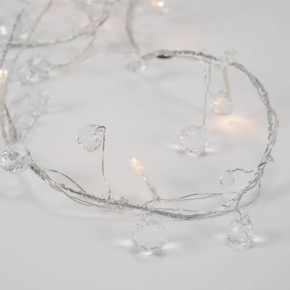10 LED Diamond String Lights - White, Plastic