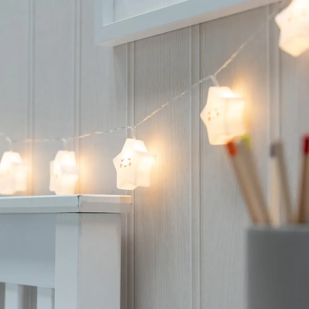 10 LED Star Fairy String Lights - Warm White