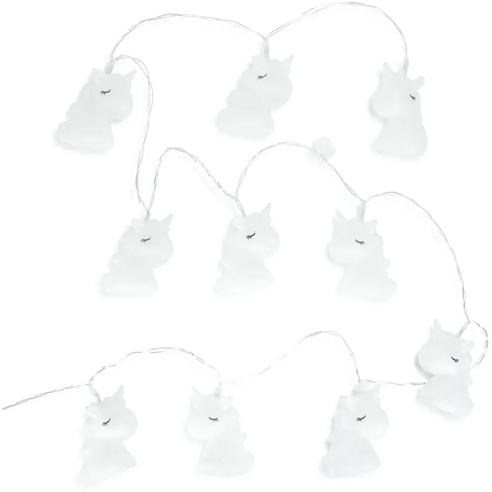10 Unicorn Fairy String Lights - White