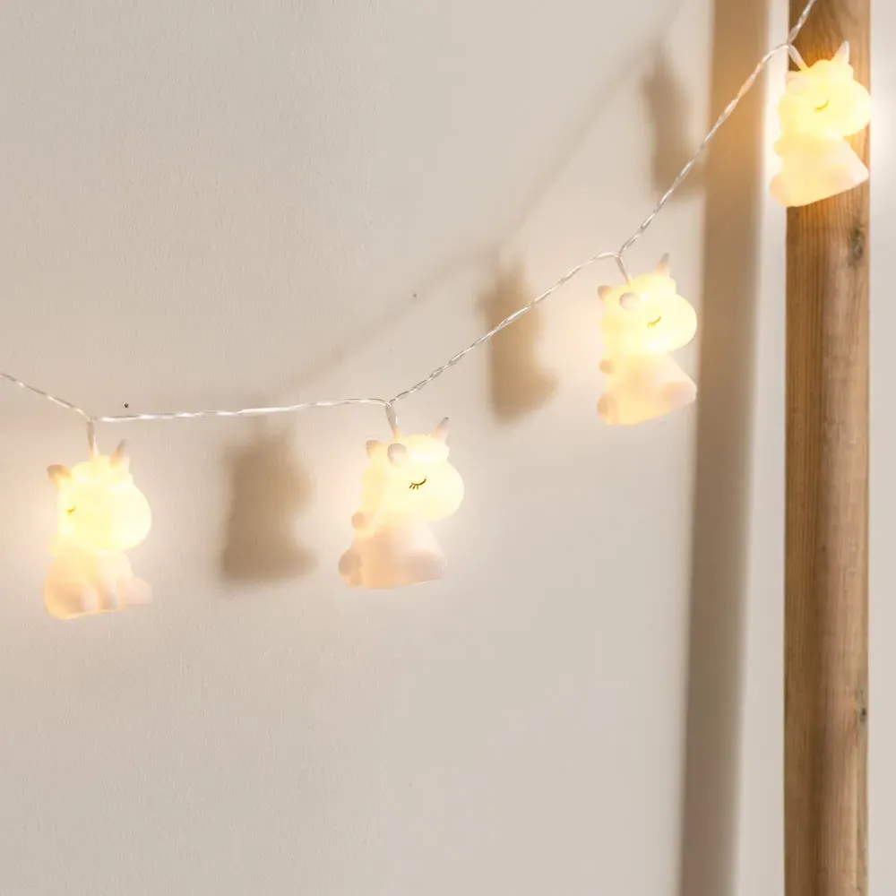 10 Unicorn Fairy String Lights - White