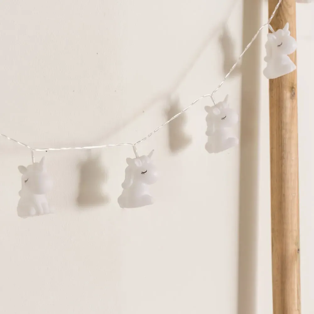 10 Unicorn Fairy String Lights - White