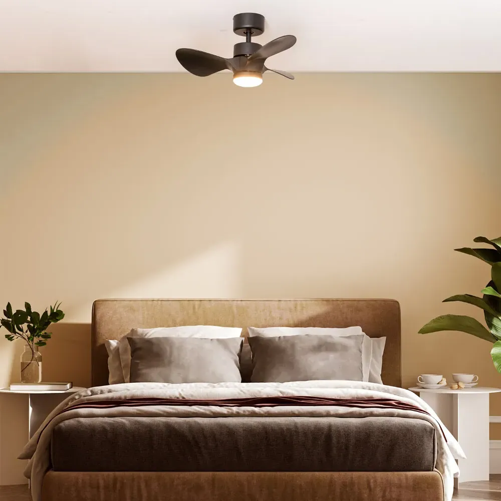 24 Inch Ceiling Fan with LED Light - Black