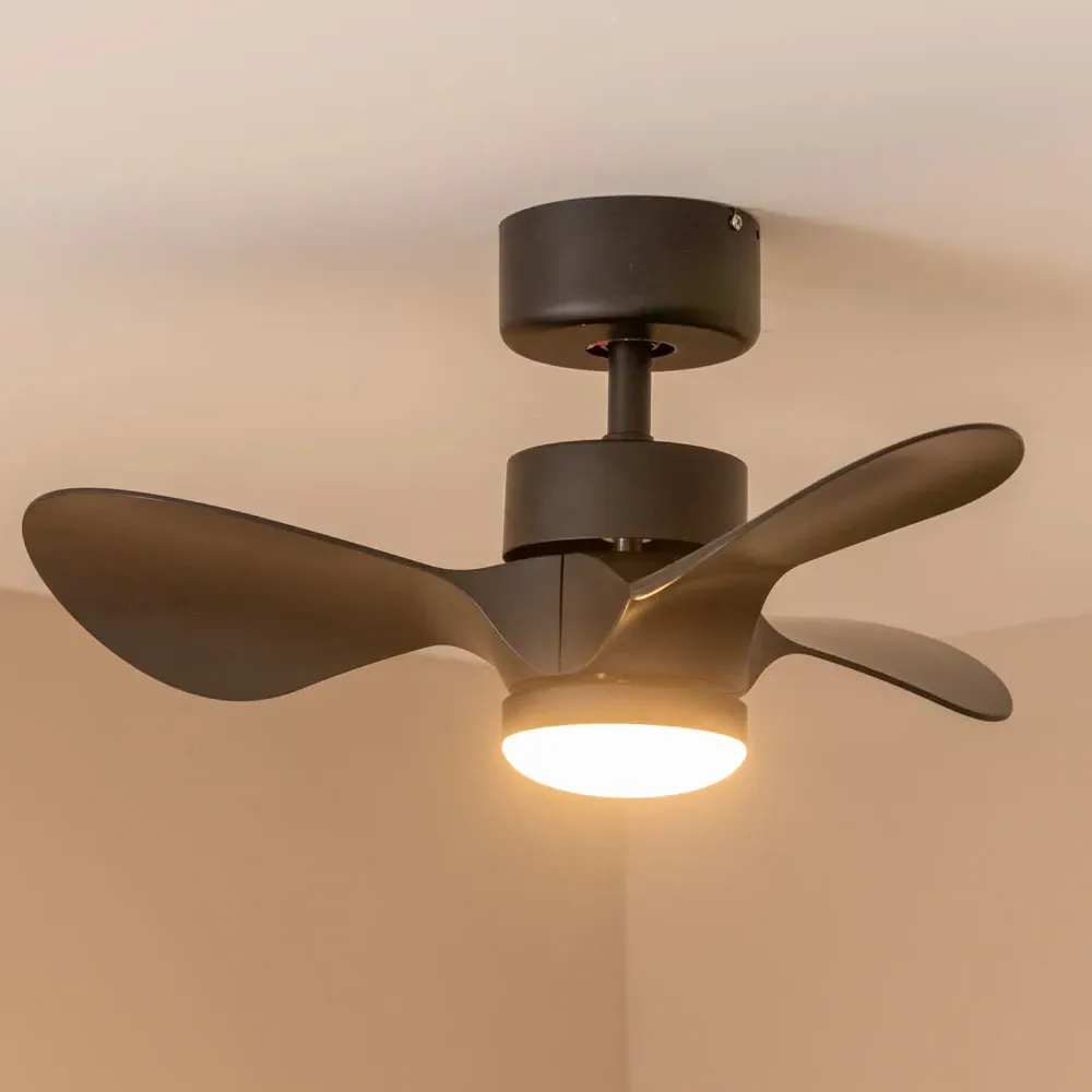 24 Inch Ceiling Fan with LED Light - Black