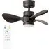24 Inch Ceiling Fan with LED Light - Black