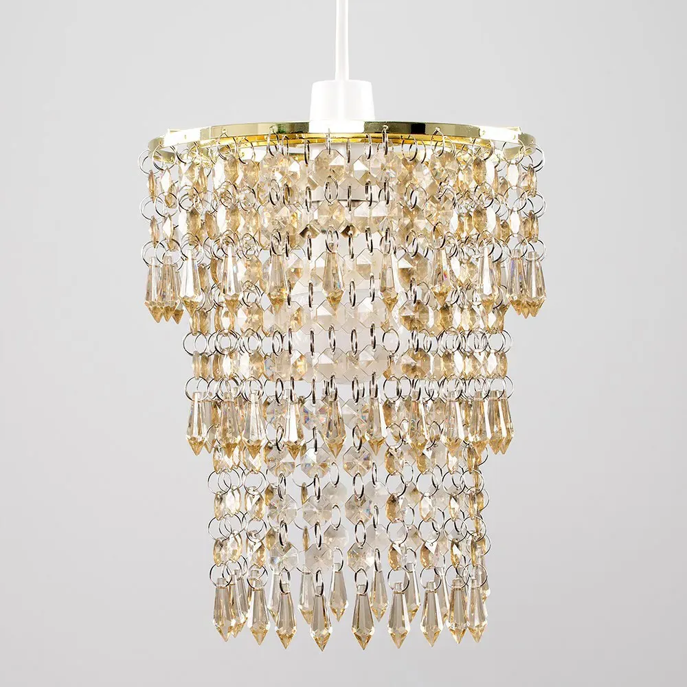 3 Tier Droplet Ceiling Lamp Shade - Gold, Acrylic