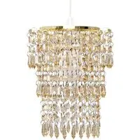 3 Tier Droplet Ceiling Lamp Shade - Gold, Acrylic