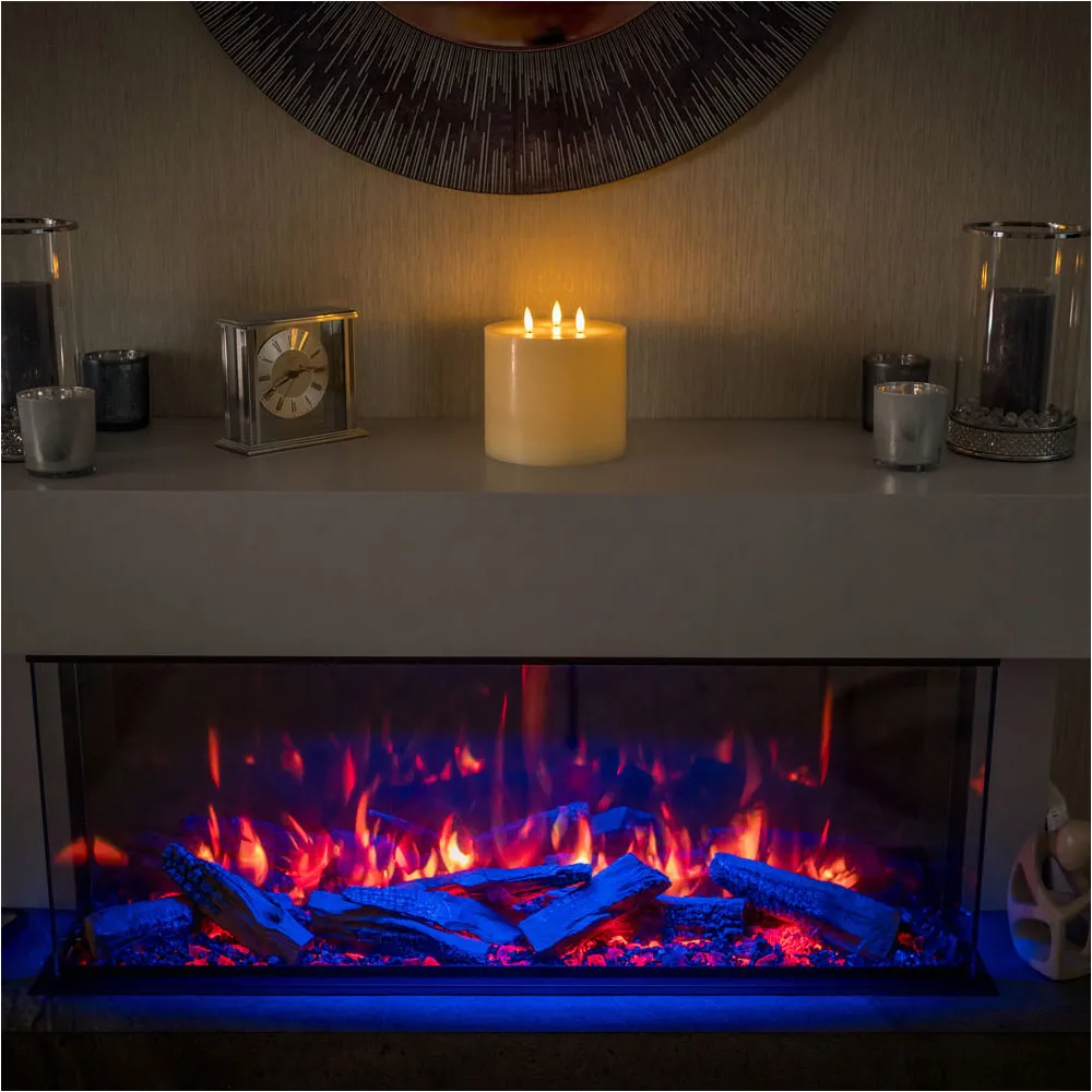 3 Wick Flickering LED Candle with Remote - White