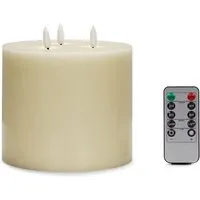 3 Wick Flickering LED Candle with Remote - White