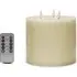 3 Wick Flickering LED Candle with Remote - White