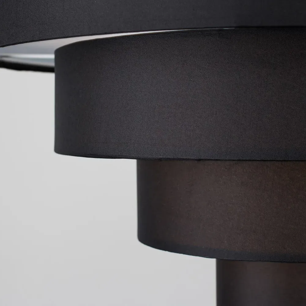 4 Tier Ceiling Pendant Lamp Shade - Black, Fabric