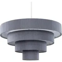 4 Tier Ceiling Pendant Lamp Shade - Grey, Fabric