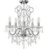 5 Way Crystal Droplet Chandelier - Silver Chrome