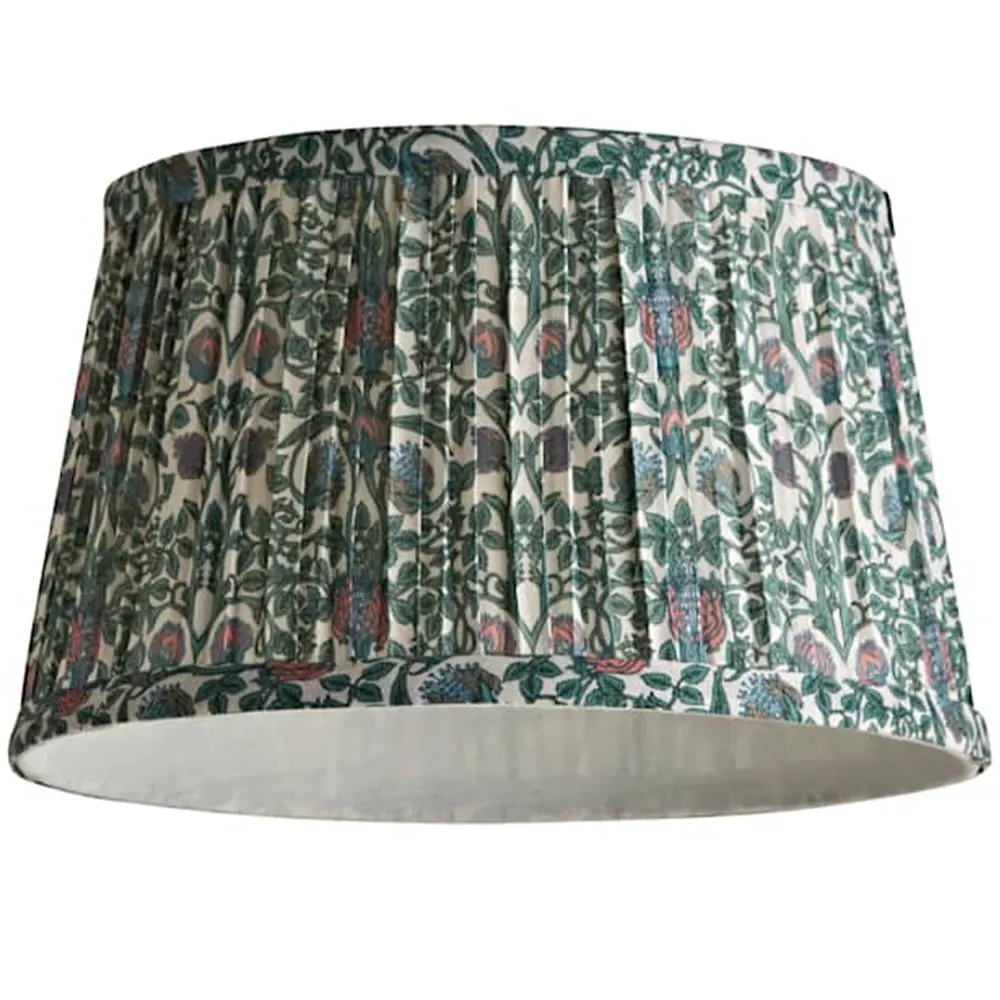 Abel Small Floral Pleated Lamp Shade - Green image