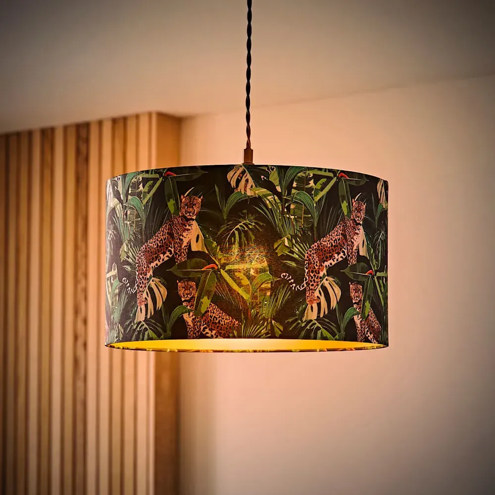 Addalyn Jungle Animal Print Ceiling Lamp Shade - Green