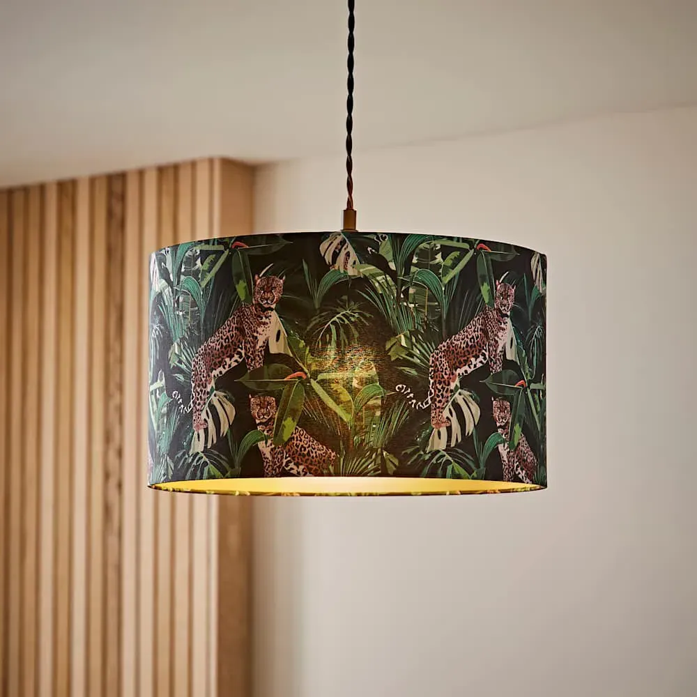 Addalyn Jungle Animal Print Ceiling Lamp Shade - Green