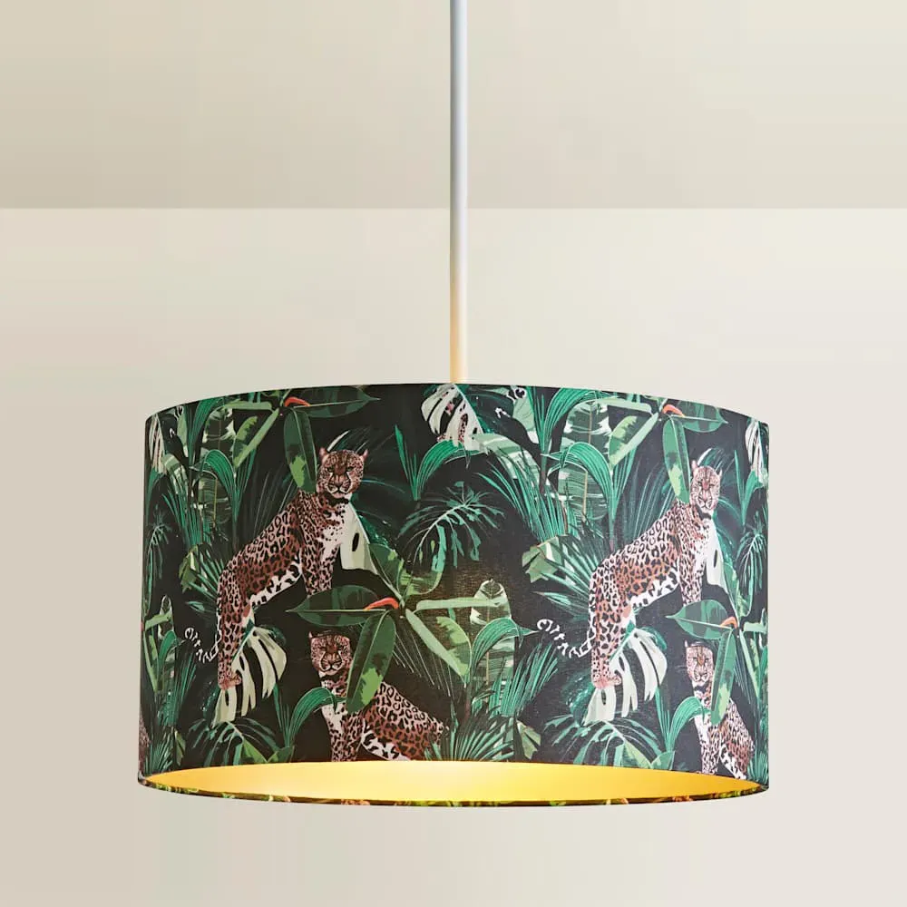 Addalyn Jungle Animal Print Ceiling Lamp Shade - Green
