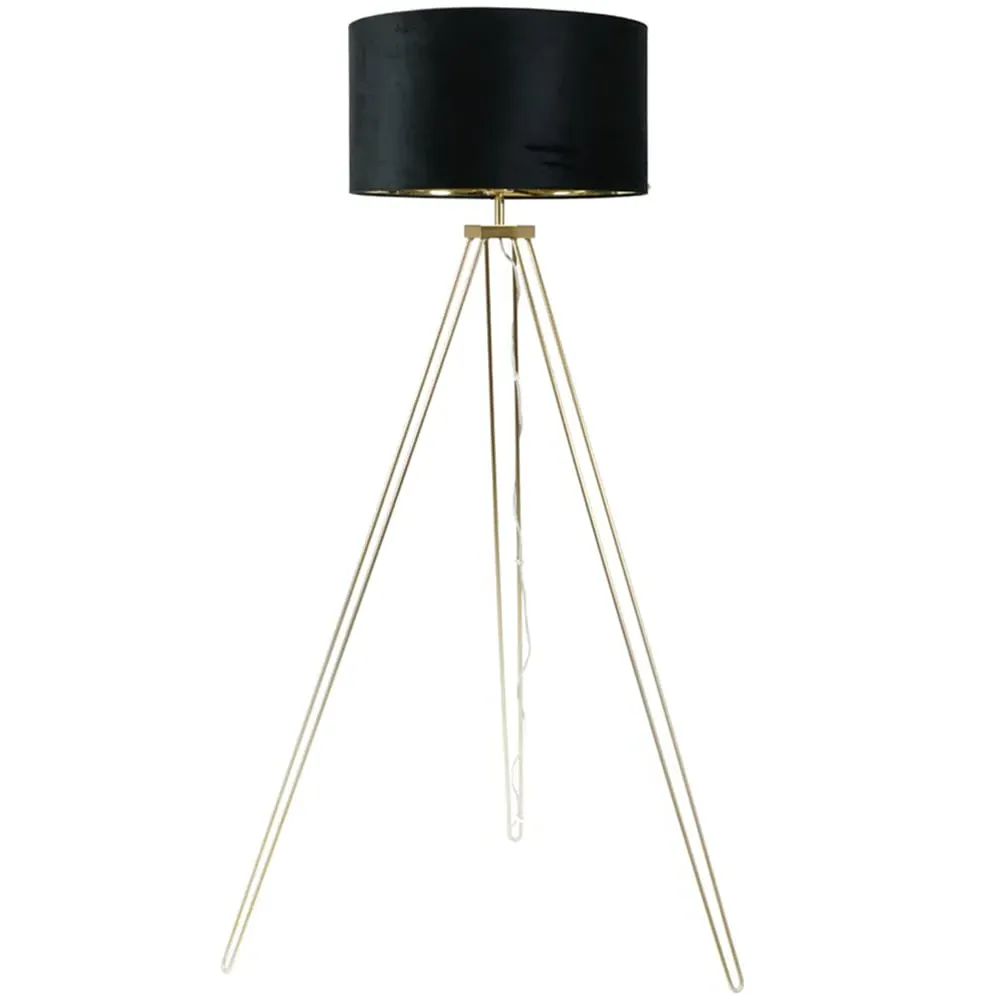 Aero Hairpin Tripod LED Floor Lamp - Gold, Velvet