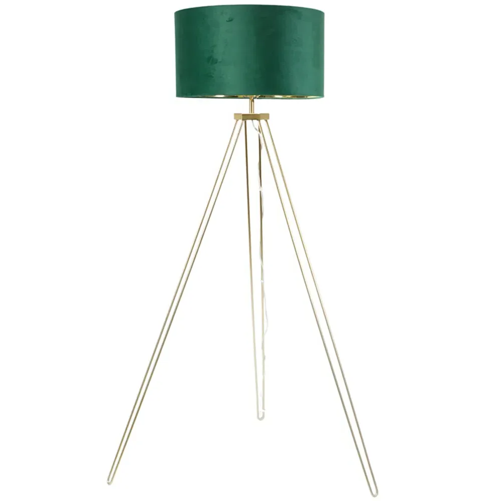 Aero Hairpin Tripod LED Floor Lamp - Gold, Velvet