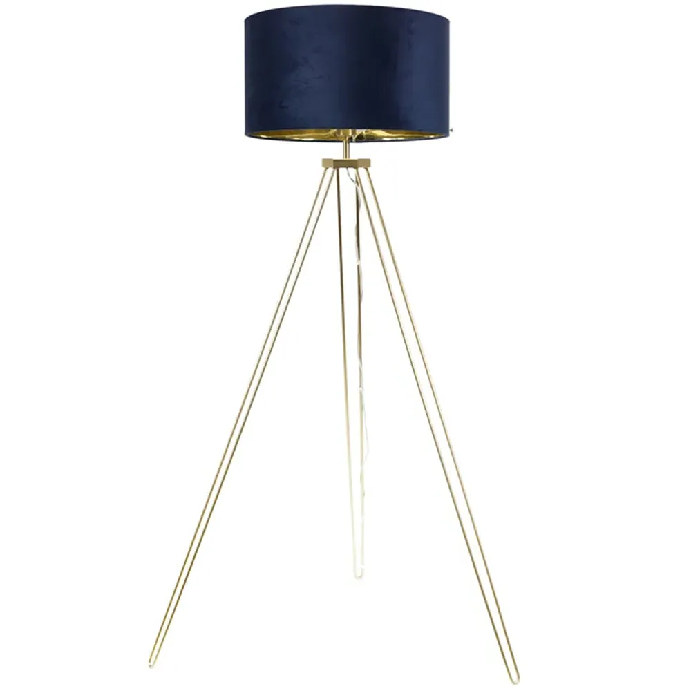 Aero Hairpin Tripod LED Floor Lamp - Gold, Velvet image