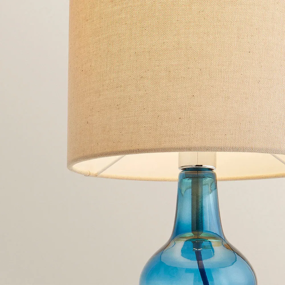 Aida Tall Table Lamp with LED - Blue, Linen