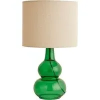 Aida Tall Table Lamp with LED - Green, Linen