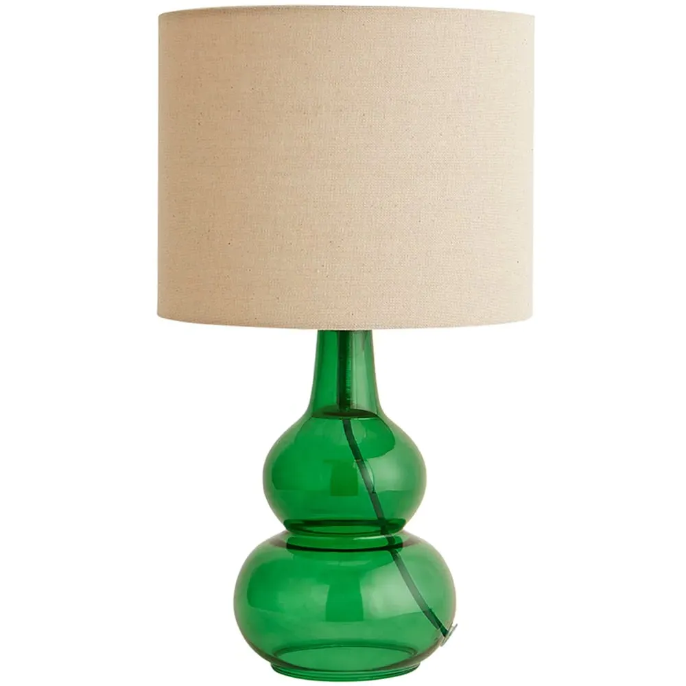 Aida Tall Table Lamp with LED - Green, Linen