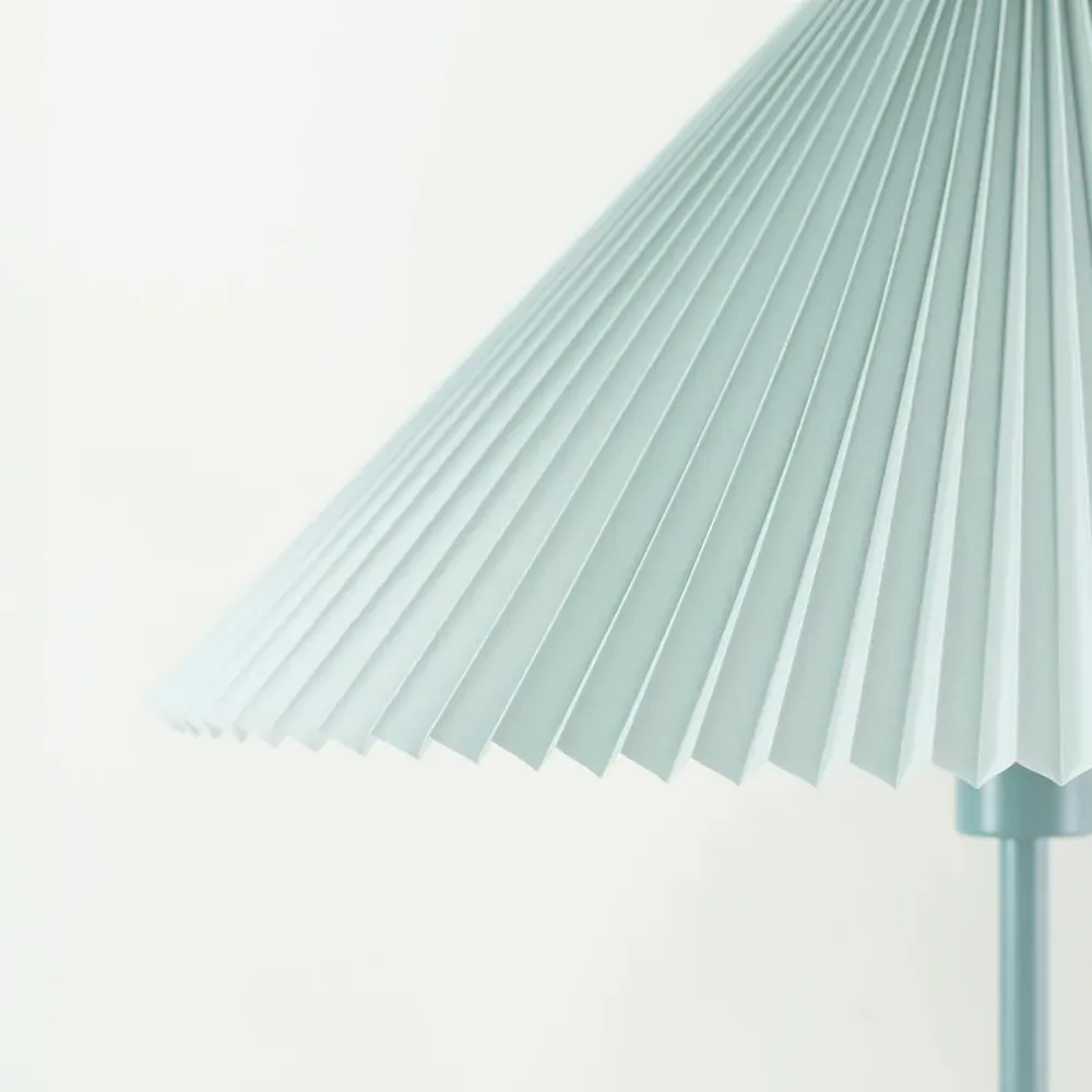 Akira Pleated Shade LED Floor Lamp - Blue, Paper