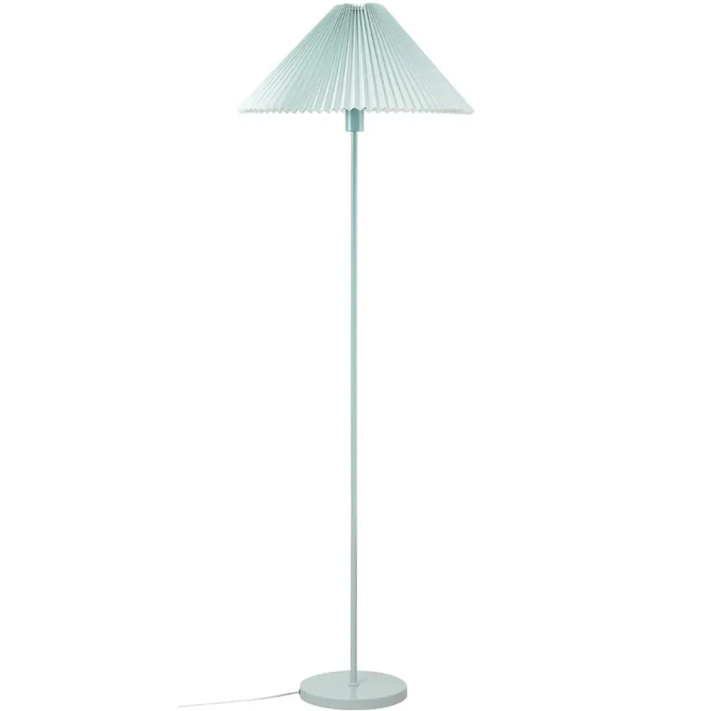 Akira Pleated Shade LED Floor Lamp - Blue, Paper