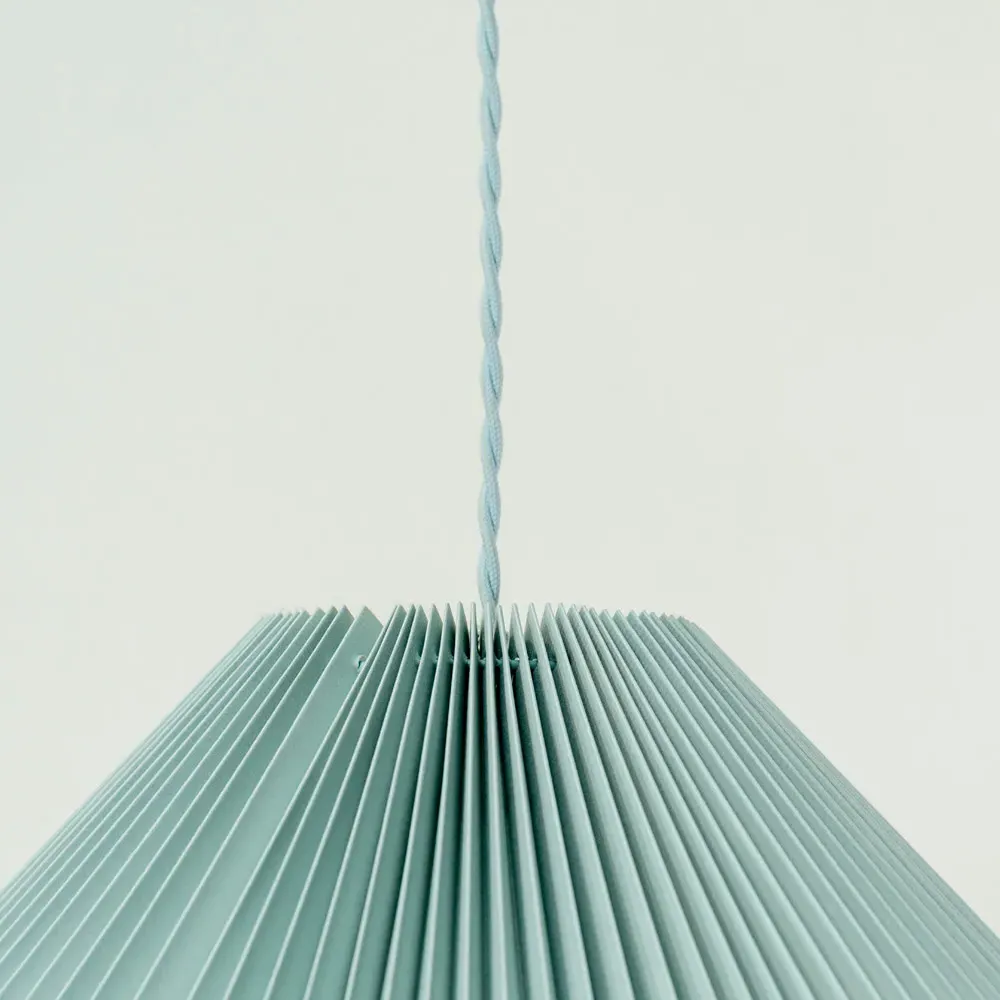 Akira Pleated Shade LED Pendant Light - Blue, Paper