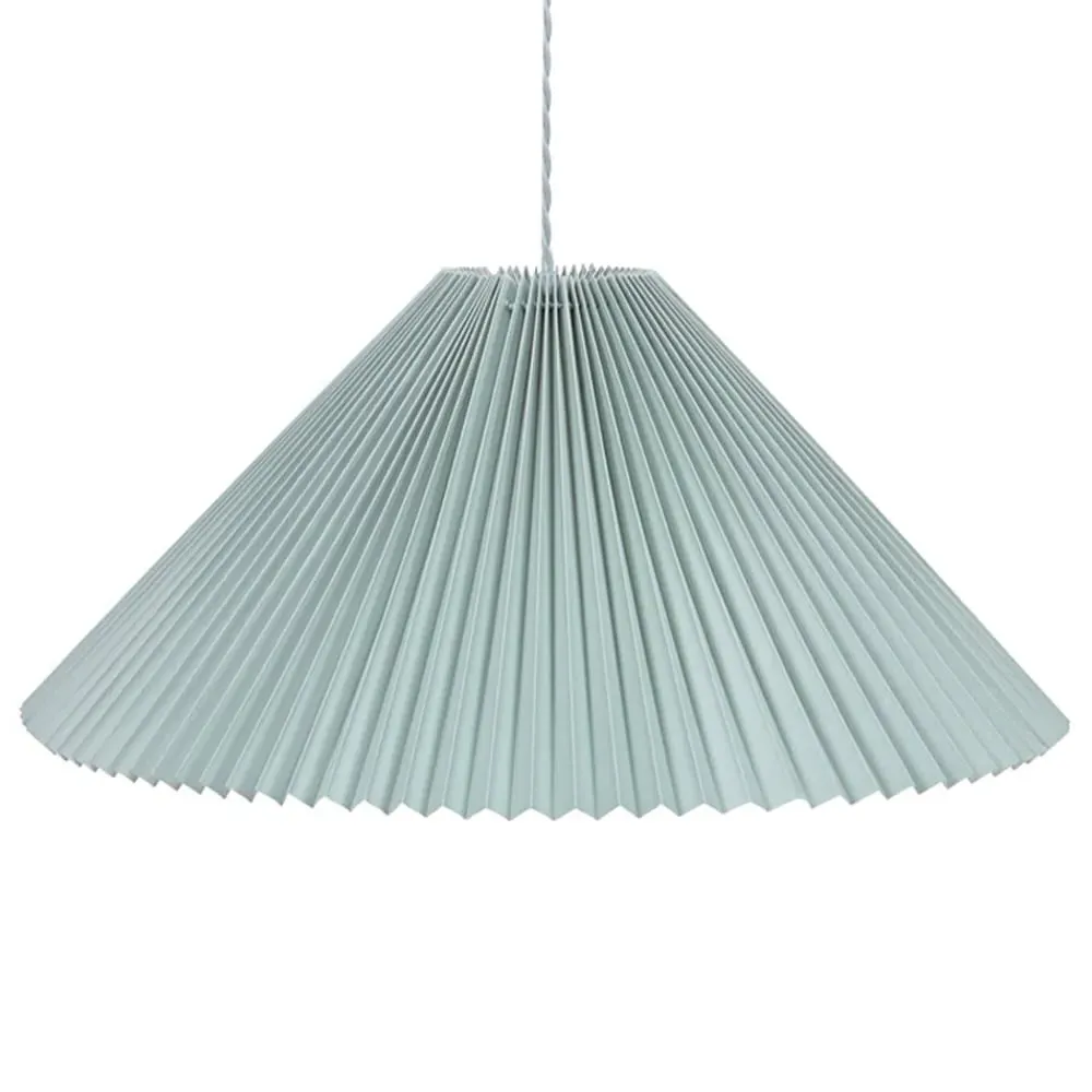 Akira Pleated Shade LED Pendant Light - Blue, Paper
