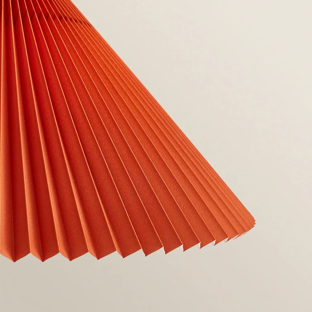 Akira Pleated Shade LED Pendant Light - Orange, Paper